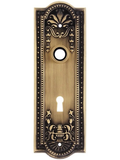Meadows Design Forged Brass Back Plate With Keyhole in Antique Brass.